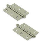 Solid Brass 2 1/2" x 2" Mortise Cabinet Hinge with Ball Tips (Sold as a Pair) in Polished Nickel