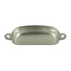 Solid Brass 3 5/8" Centers Front Mounted Shell Cup Pull in Brushed Nickel