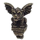 Gargoyle with Wings Knob in Antique Bright Silver