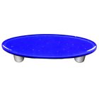3" Centers Oval Handle in Deep Cobalt Blue with Aluminum base