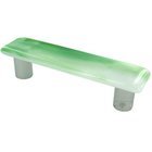 3" Centers Handle in Light Green Swirl with Aluminum base