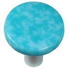 1 1/2" Diameter Knob in Turquoise Blue & White with Aluminum base