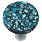 1 1/2" Diameter Knob in Turquoise Blue & French Vanilla with Aluminum base