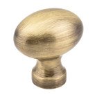 1 3/16" Football Knob in Brushed Antique Brass