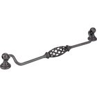 8 13/16" Centers Bird Cage Pull with Backplates in Gun Metal