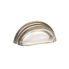 3" (76mm) Centers Cup Pull in Transparent Clear/Brushed Nickel