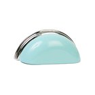 3" (76mm) Centers Cup Pull in Robin's Egg Blue/Polished Chrome