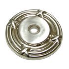 1 1/2" Diameter Round Knob Backplate with Twig and Cross-tie Detail in Brushed Nickel