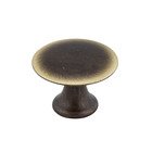 Solid Brass 1 1/8" Diameter Flat Knob in Satin Bronze