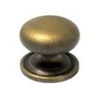 1 1/2" Plain Solid Knob with Backplate in Antique English