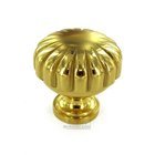 Smooth Melon Knob in Polished Brass