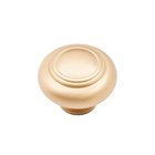 1 1/2" Round Large Double Ringed Knob In Satin Brass