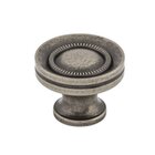 Button Faced 1 1/4" Diameter Mushroom Knob in Pewter Antique