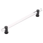 12" Centers Non-Adjustable Clear Acrylic Appliance Pull In Matte Black