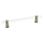 6" Centers Adjustable Clear Acrylic Pull In Satin Nickel