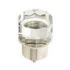 1 1/8" Diameter Round Multi-Sided Glass Knob in Satin Nickel