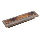 3" Centers Solid Brass Square Handle in Dark Antique Bronze with Tiger Penshell