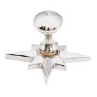 11/16" Diameter Solid Brass Knob with Star Backplate in Polished Nickel