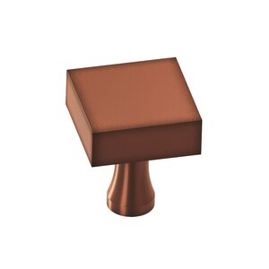 Colonial Bronze - Square Cabinet Knob With Flared Post Hand Finished