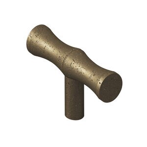 Colonial Bronze - Bamboo T Cabinet Knob With Straight Post Hand Finished