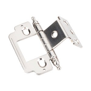 Hardware Resources - Full Inset Partial Wrap 3/4" Flush Hinge with Decorative Bal in Satin Nickel