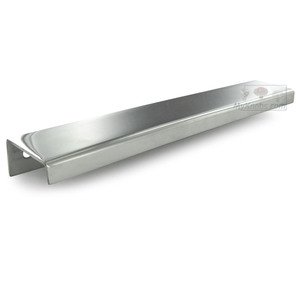 Linnea Hardware 7 7/8" Long 3/8" Squared Drop Down Back Mounted Edge Pull in Polished Stainless Steel