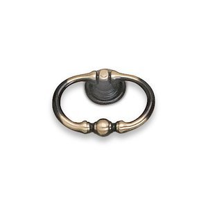 Richelieu Hardware - Styles Inspiration - Solid Brass 2 5/32" Long Beaded Oval Ring Pull in Satin Bronze