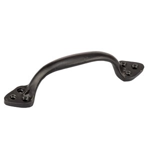 Richelieu Cabinet Hardware - 6 11/16" Long Front Mount Forged Iron Pull In Matte Black