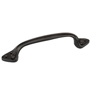 Richelieu Cabinet Hardware - 8 7/8" Long Front Mount Forged Iron Pull In Matte Black