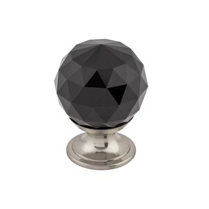 Top Knobs - Crystal - Knob in Black Crystal with Brushed Satin Nickel