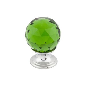 Top Knobs - Crystal - Knob in Green Crystal with Brushed Satin Nickel