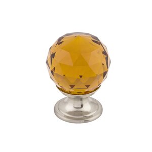 Top Knobs - Crystal - Knob in Wine Crystal with Brushed Satin Nickel