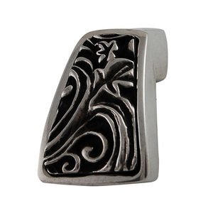 Vicenza Designs K1251 Liscio Leaves Finger Pull Polished Silver