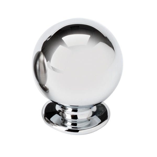Solid Brass 3/4" Spherical Knob in Polished Chrome