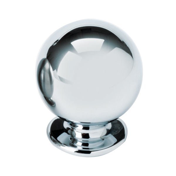 Solid Brass 1" Spherical Knob in Polished Nickel