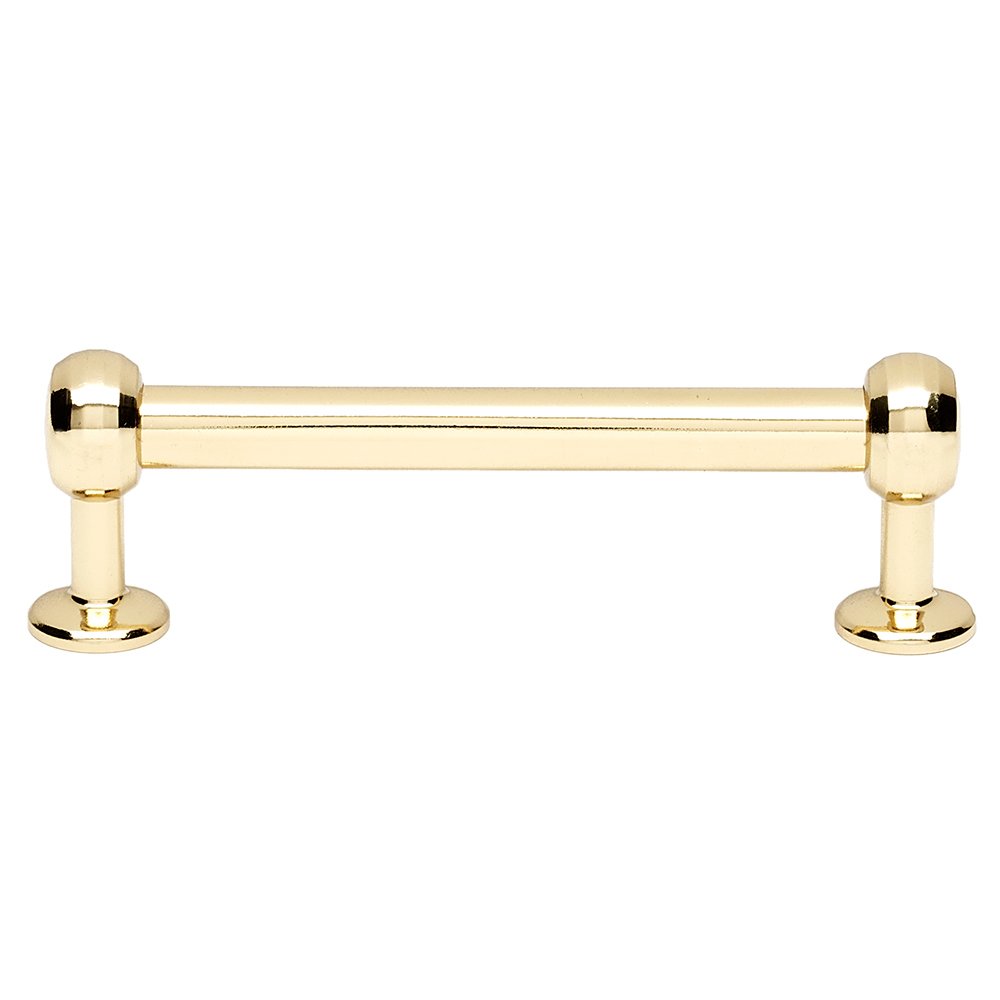 Solid Brass 3 1/2" Centers Pull in Unlacquered Brass