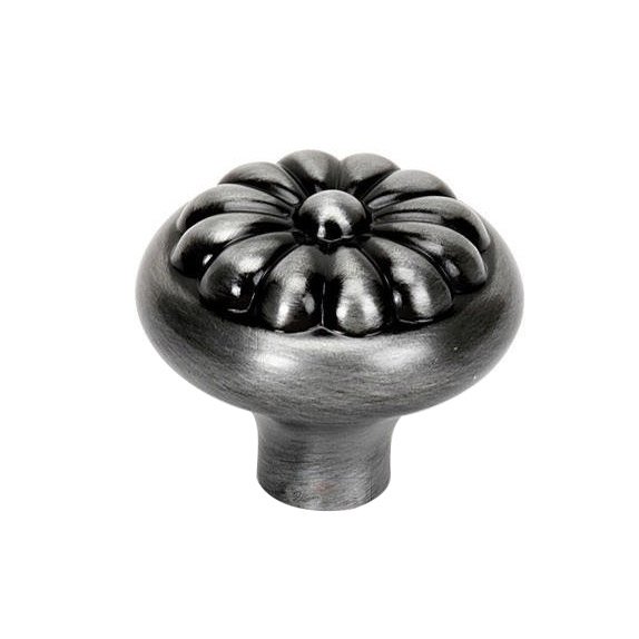 Solid Brass 1 1/2" Knob in Antique Pewter