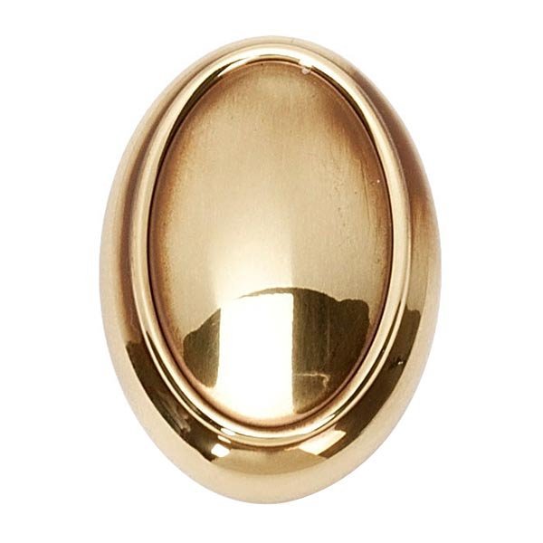 Solid Brass 1 1/2" Oval Knob in Polished Antique
