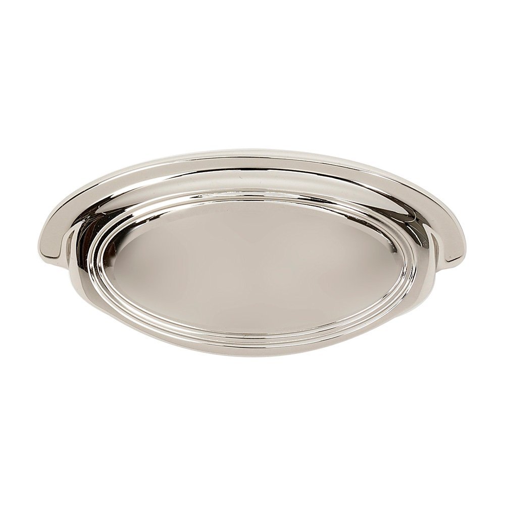 Solid Brass 3 1/2" Centers Cup Pull in Polished Nickel