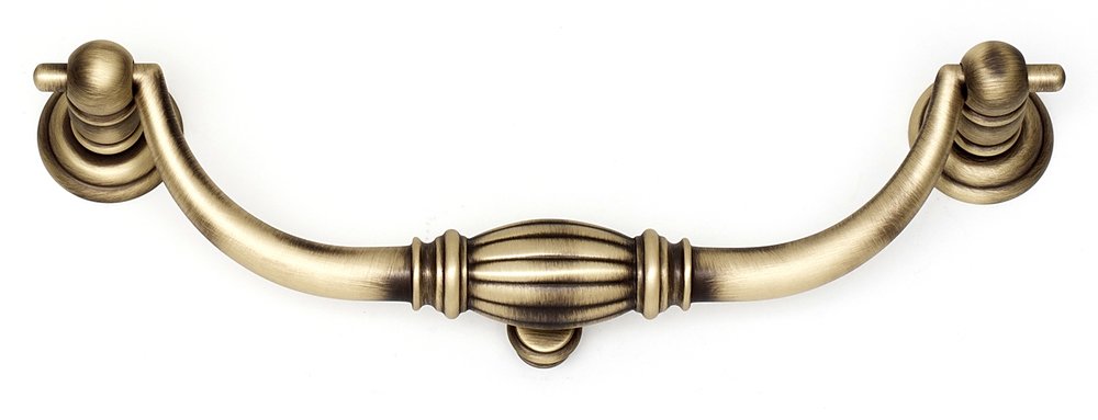 Solid Brass 6" Centers Bail Pull in Antique English Matte