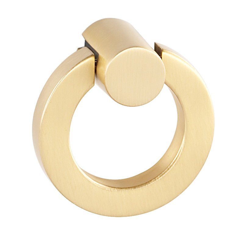 1 1/2" Round Ring with Small Round Mount in Satin Brass