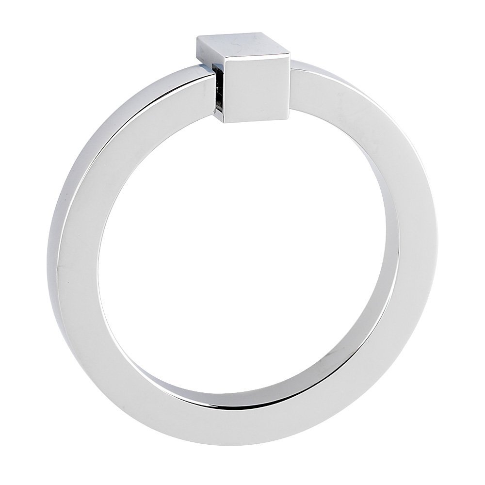 3 1/2" Round Ring with Large Square Mount in Polished Chrome