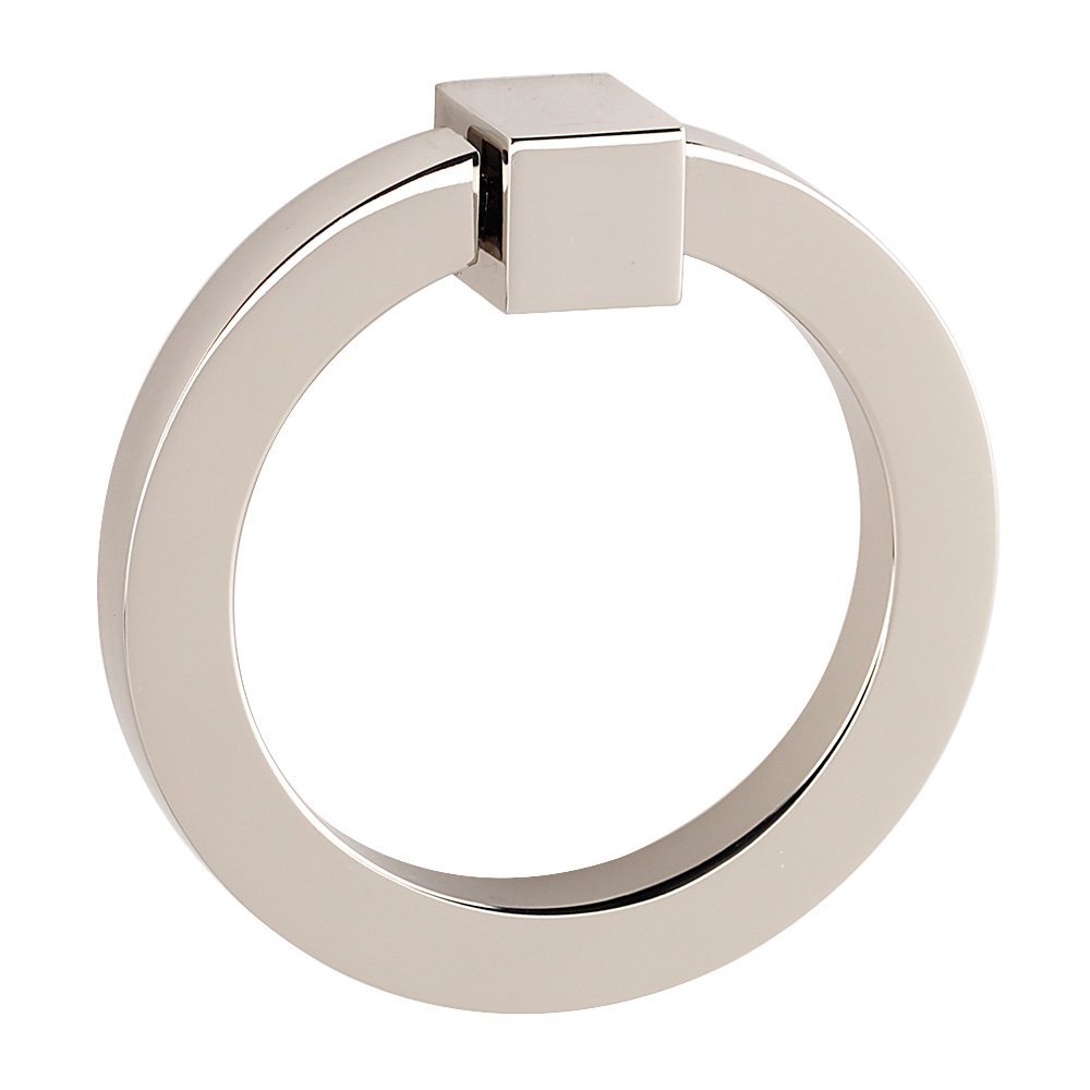 3" Round Ring with Large Square Mount in Polished Nickel