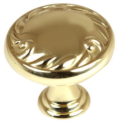 Solid Brass 1 1/4" Diameter Knob in Polished Brass