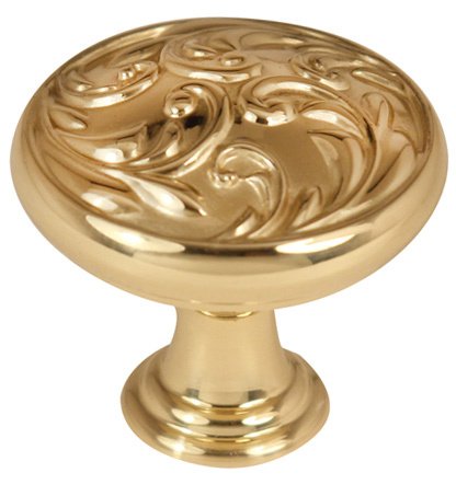 Solid Brass 1 1/2" Diameter Knob in Unlacquered Brass