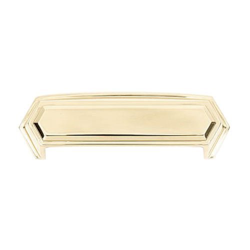 Solid Brass 4" Centers Cup Pull in Polished Brass