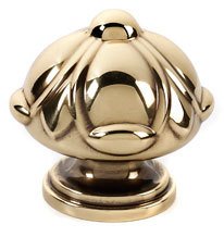 Solid Brass 1 1/2" Diameter Knob in Polished Antique