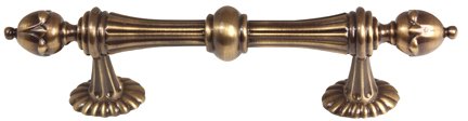 Solid Brass 4" Centers Handle in Antique English