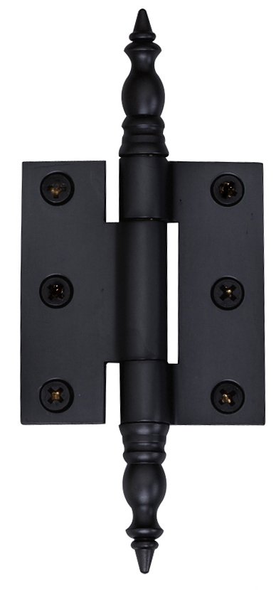 Solid Brass Finial Tip Offset Mortise Hinge in Bronze