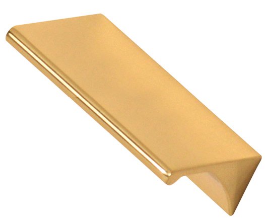 Solid Brass 3" Centers Tab Pull in Unlacquered Brass